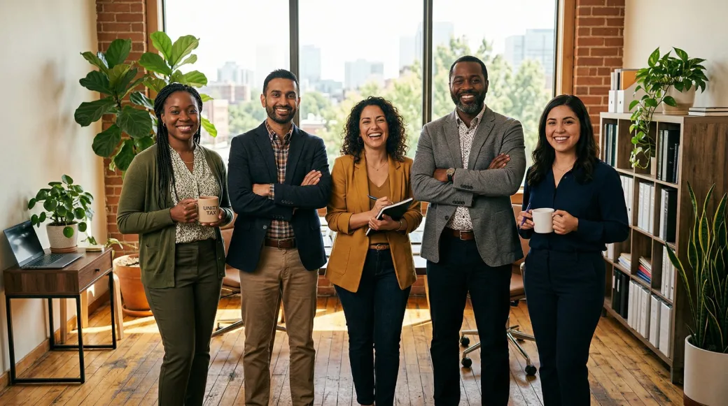 The Dynamic Tax & Accounting team meeting with clients